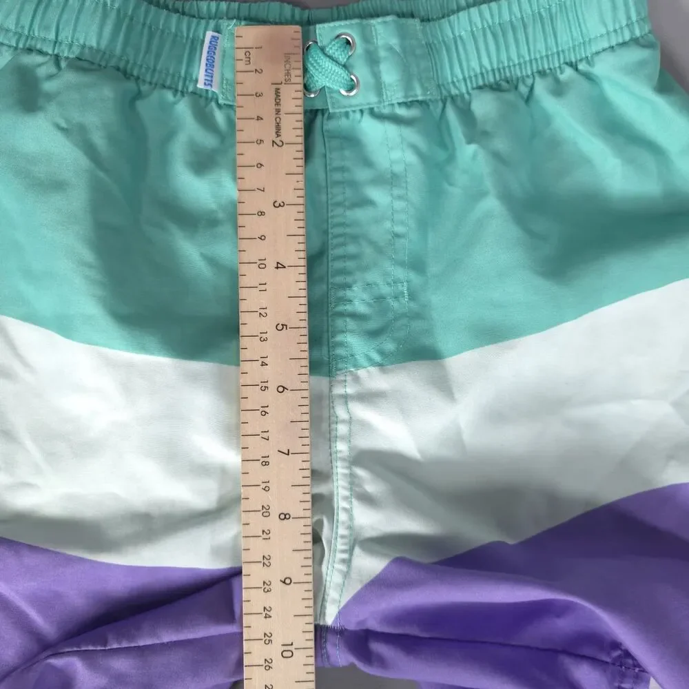 RUGGEDBUTTS Boys Swim Trunks 10 Lot 2 Quick Dry‎ Colorblock Stripe Beach Shorts